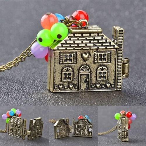 1pc New House with Balloons Up Movie Chain Pendant Necklace Antique Anniversary Gift