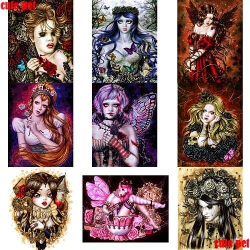 Diamond Painting Cartoon girl big eyes terror Full Square vampire girl Diamond Embroidery Sale Home Decor Gift Cross Stitch Kits