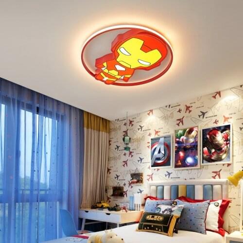 American Cartoon Kids Ceiling Light Baby Room Light Girls Lamp Boy Room Lighting Iron Man Boys Bedroom Light Childrens Lamp