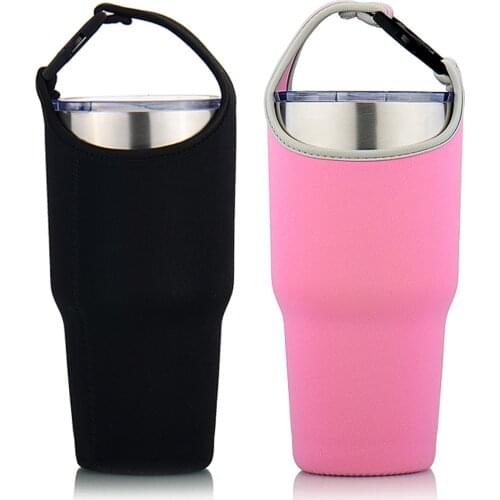 Behogar 2PCS Insulated Neoprene Sling Water Bottle Carrier Pouch Bag Case for Yeti 30oz Tumbler Travel Walking Hiking Storage