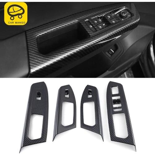 CARMANGO for Volkswagen VW Atlas Teramont Car Door Window Control Lift Panel Cover Trim Frame Sticker Chrome Interior Accessory