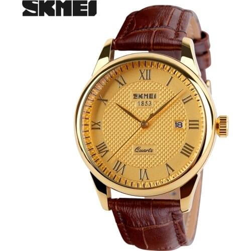 SKMEI Fashion Men 30M Waterproof Dress Watch British Style Business Casual Watches Quartz Date Display Sports Wristwatches