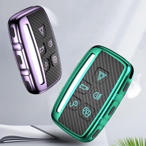Carbon fiber pattern all-inclusive TPU car key case For Land Rover Sport A9 Discovery 234 Sport For Jaguar A8 A9 X8 XE XF XFL