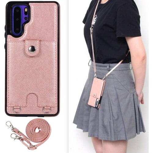 For Huawei P30 Mate 20 Pro Lite Case Crossbody Wallet Leather Cover for P30 Pro Lite Fundas Fashion Women Coque with Strap