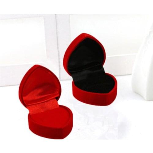 1 Pc Red Wedding Velvet Earrings Ring Box Jewelry Display Case Holder Gift Boxes Romantic organizer Engagement Ring Boxes Hot