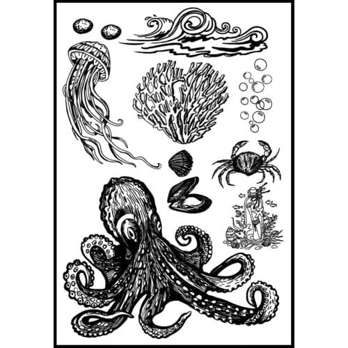 Hot sale underwater world Transparent Clear Stamps / Silicone Seals Roller Stamp for DIY scrapbooking photo album/Card Making