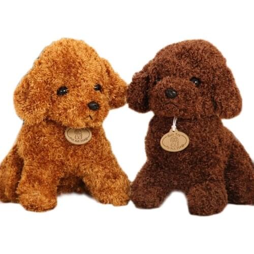 18CM Teddy Dog Simulation Puppy Dolls Curly Plush Cute Stuffed Pet Soft Animals Toys For Children Birthday Gifts Collection New