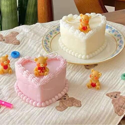 Simulation Cream Decorating Cake Candle Mold Heart-shaped Aromatherapy Silicone Mould Handmade Soap Making Home Decoration