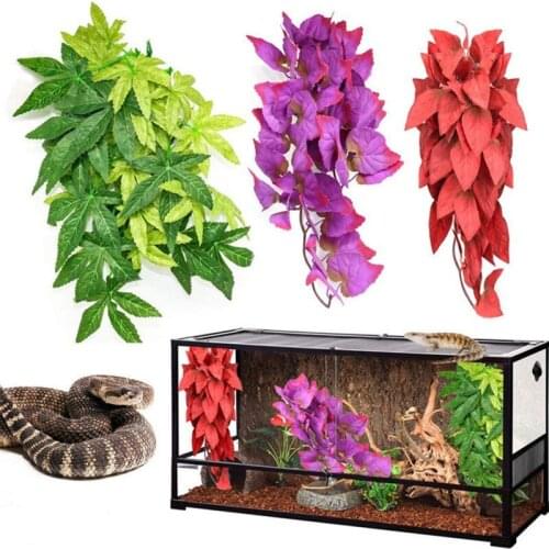 Simulation Plant Ornament Reptile Breed Box Climbing Chameleon Lizards Gecko Habitat Decoration Plant Rattan Pet Supplies
