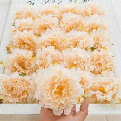 20PCS Silk Bloom Peony Flower Heads Dance props Decorative Scrapbooking Artificial Flower For Home Wedding Birthday Party Decor
