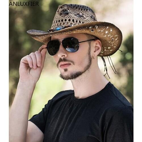 A175 Men Women Summer Summer Hat and Autumn Season College Style Sun-resistant Sun Hat Outdoor Travel Cowboy Hat Beach Sun Caps