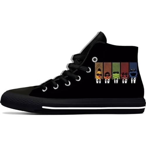 Street Reservoir Muppets Sesame Cookie Monster Casual Cloth Shoes High Top Lightweight Breathable 3D Print Men Women Sneakers