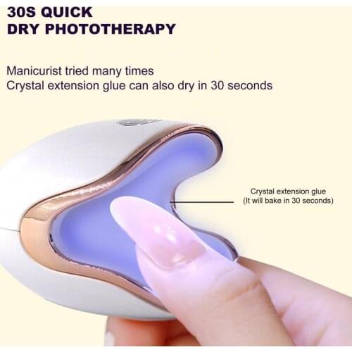 Q6 Nail Lamp Dinosaur Egg Shape Dual Light Source ABS Portable 6W LED Lamp Nail Dryer for Manicure