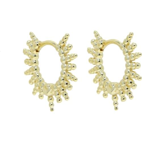 Tiny Gold Silver Color Small 16mm Us Hoop Earring Round Ball Bead Women Girl Fashion Earring