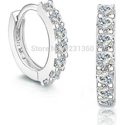 925 Silver Jewel Fashion Hoop Earrings ,Sterling Silver Jewelry Retro Womens Earrings Birthday Gift