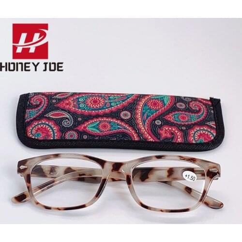 Mens Womens Pocket Reading Glasses Spring Hinge Presbyopic Eyeglasses Fashion Vintage With Pouch 1.0-4.0
