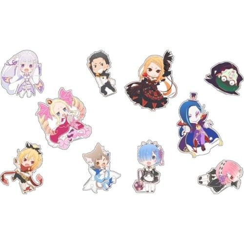 Brdwn Re:Life in a different world from zero Ram Rem Subaru Natsuki Emilia Official Authorization Cosplay Stickers Paster