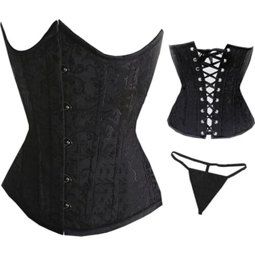 New arrival women underbust corset , size s-2xl, include corset+G-string