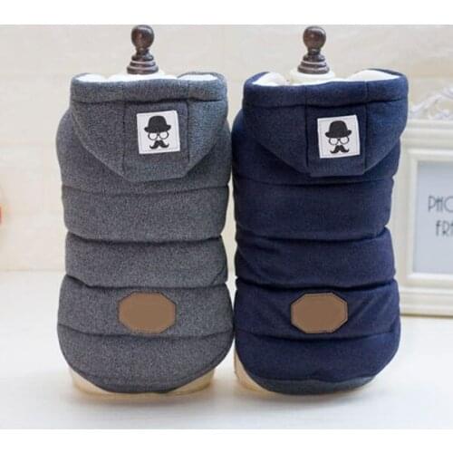Autumn Winter Warm Hooded Pet Dog Clothes with Hood Thickening Cotton Puppy Dogs Coat Jackets Size S-2XL