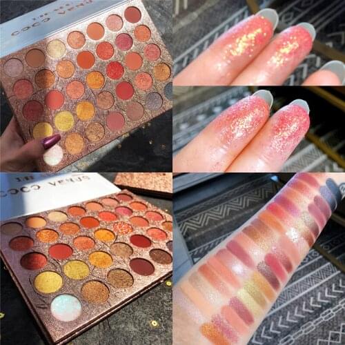 35 Color eyeshadow pallete Brand Cosmetics Shimmer Matte Glitter Highlight Metallic Eyeshadow Power Pigmented Waterproof Makeup