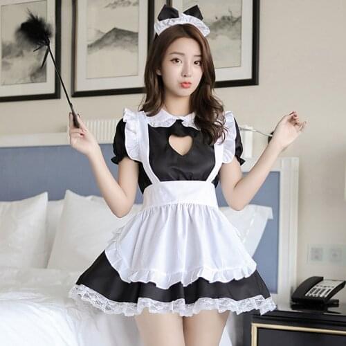 Household Maid Sexy Apron Dress Women Lady Role-playing Game Clothe Suit French Kitchen Restaurant Apron Home Cleaning Waitress