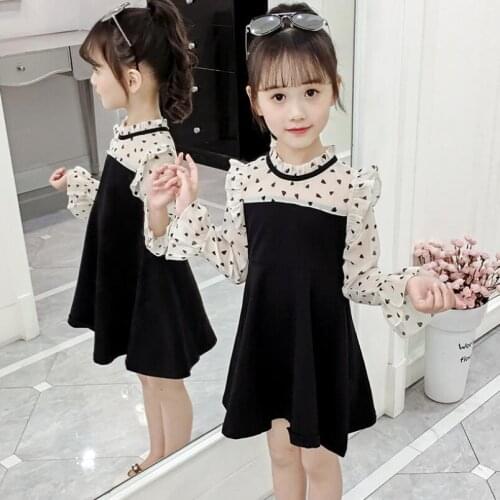 2020 Spring Autumn Girl Princess Dress Patchwork Baby Toddler Teen Child Clothes Kids Party Long Sleeve Dresses For Girls JW5169