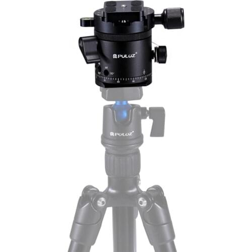 PULUZ 360 Degree Panoramic Head Aluminum Alloy 1/4'' 3/8'' Ballhead Rotator Quick Release Plate for Camera Tripod Head Adapte