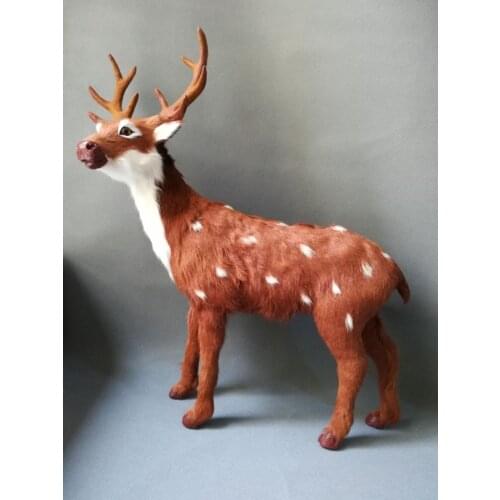 Real life toy large 40x48cm sika deer model polyethylene&furs deer model home decoration props ,model gift d0119