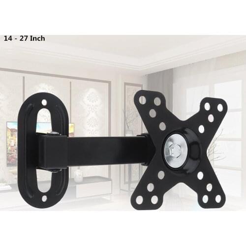 10KG Adjustable TV Wall Mount Stand PC Monitor Bracket Rotated TV Frame 30° Tilt Swivel TV Holder 14-27 Inch LED TV Monitor