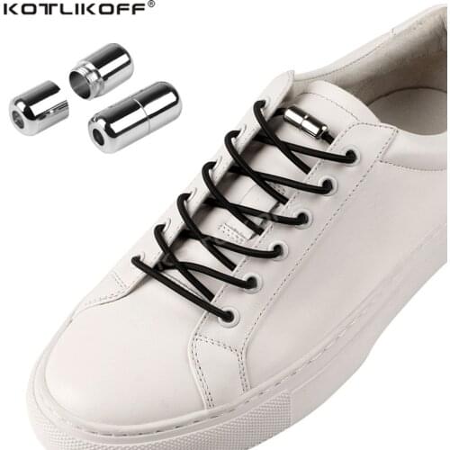 2PCS Lazy Shoelaces Elastic Round No Tie Shoe Laces Quick Locking Buckle Shoelace Kids Adult Sneaker Men Women 100cm Can be cut