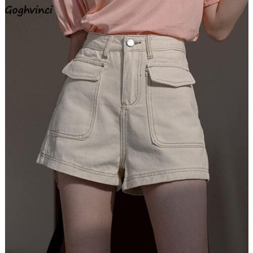 Shorts Women Oversize Aesthetic Female Summer Sweet Chic Ulzzang Vintage Denim Casual Girls Pockets Design Ins Straight Trouser