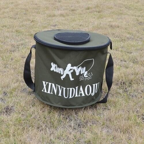 Foldable Fabric Portable Canvas Circular Bucket Tackle Box Water Pail for Outdoors Fishing Bag Free Shipping