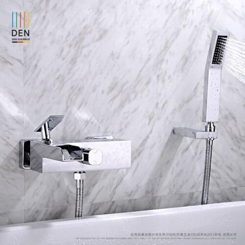 Bathroom falls into the wall type cold copper triple cylinder shower shower faucet sheathed with the mixing valve