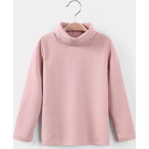 2020 Spring New Fashion Boys and Girls High Collar Basic Shirt Brief Solid Kids Shirt Soft Warm Baby Boys and Girls Shirt, #8270