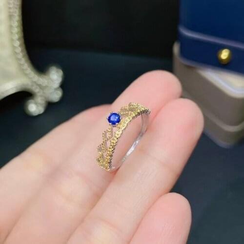 Vintage Silver Sapphire Ring for Daily Wear 3mm Natural Sapphire Silver Ring 925 Silver Sapphire Jewelry