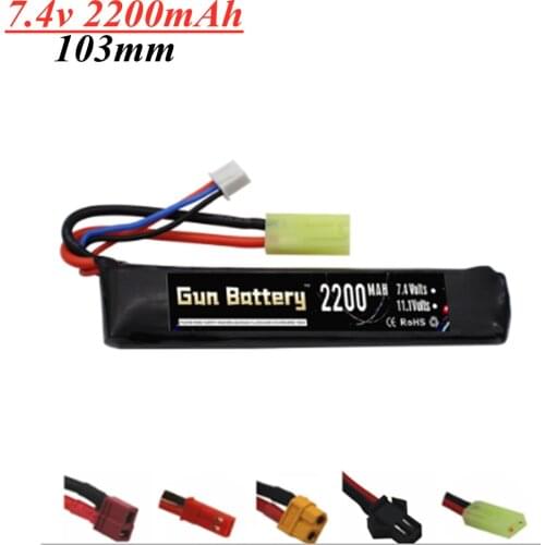 Water Gun 2s 7.4v 2200mAh Lipo Battery for Mini Airsoft BB Air Pistol Electric Toys Guns Parts Tamiya Plug 1pcs