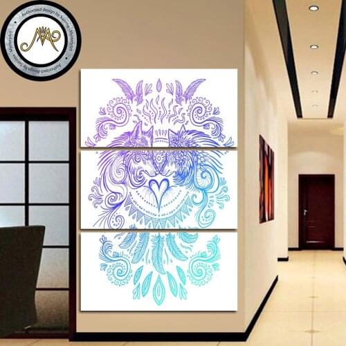 Wolves Heart by Sunima-MysteryArt HD print 3 piece canvas art Pictures For Living Room With Frame Decorative Pictures CU-3111C