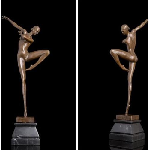 Western Art Pure Bronze Copper Marble Naked Beautiful Women Body Art Statuary