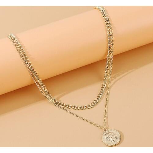 New Fashion Retro Geometric Pendant Collar Double chains leather simple choker Heart necklace gift for women girl 142729