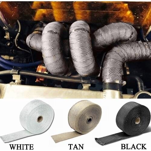 1/2/5/10M Roll Motorcycle Exhaust Header Pipe Heat Wrap TapeThermal Protection Exhaust Pipe Insulation Tape Exhaust Pipe Insulat