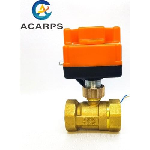 1" Brass Electric Two-Way Ball Valve With Manual Switch For Air-Conditioning Cold And Hot Water System Control