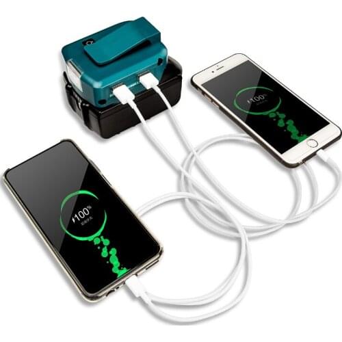 14.4V / 18V Led floodlight for Makita li-ion Battery 140LM Dual USB Port Work Light for Outdoor Flashlight for Makita Batteries