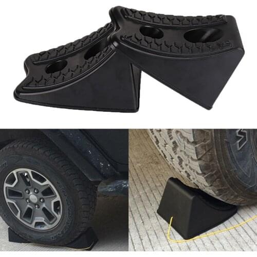 2Pcs Heavy Duty Rubber Car Vehicle Parking Wheel Stoppers Tire Chocks Blocks
