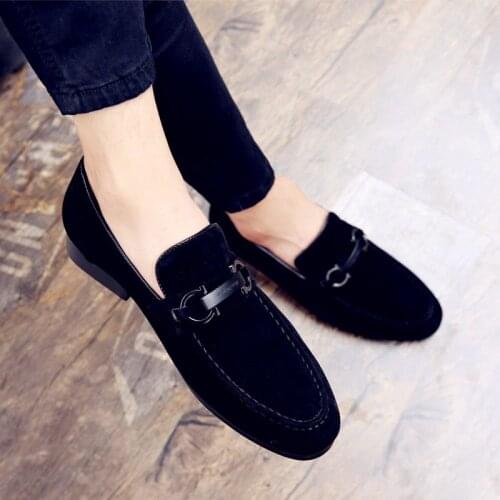 2021 Brand Mens Luxury Suede Leather Shoes Men Loafers Fashion Informal Dress Shoes Mens Casual Business Party Shoes Slip On