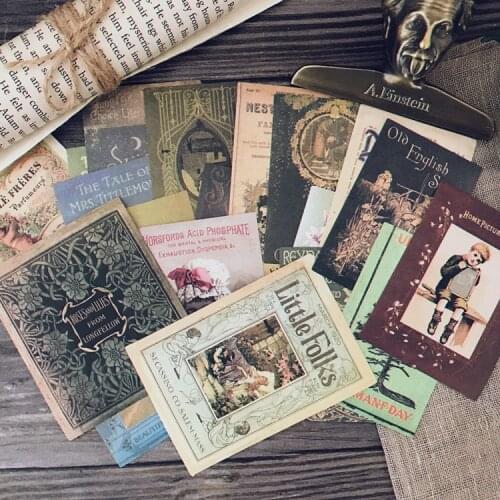 21pcs Journal Retro Vintage Material Stickers Old Film TN Foreign Book Cover Sticker pack pegatinas Stationery