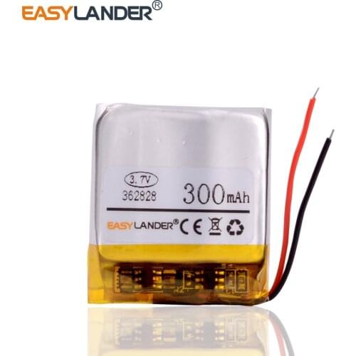 3pcs /Lot 3.7v lithium Li ion polymer rechargeable battery 362828 300mah MP3 DIY gift / toy Bluetooth voice recorder