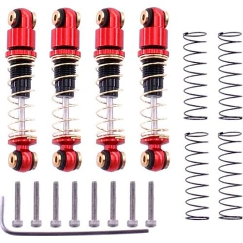 4Pcs Aluminum Mini Shock Absorber Damper for 1/24 RC Crawler Car Axial SCX24 90081 Upgrade Parts Accessories