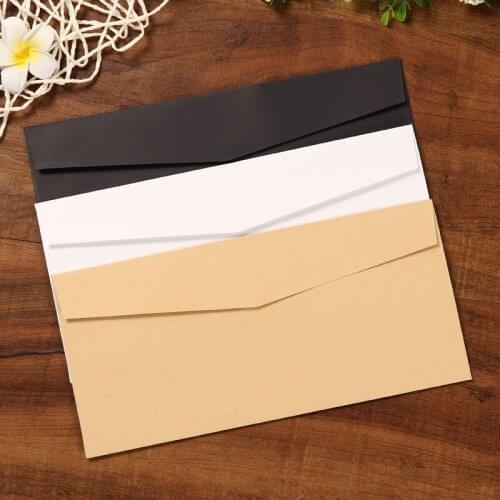 5pcs 10.5*22cm Western Style 5 Retro Vintage Kraft Envelope Blank Simple White/Black Envelope
