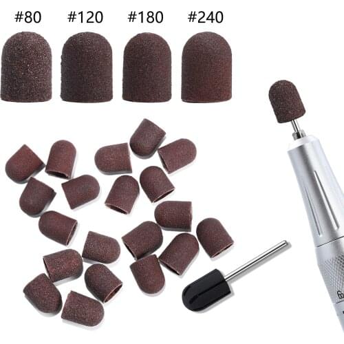 50pcs/lot 10*15mm Sanding Block Sleeves Without Grip Pedicure Tools Electric Nail Drill Polishing Accessories