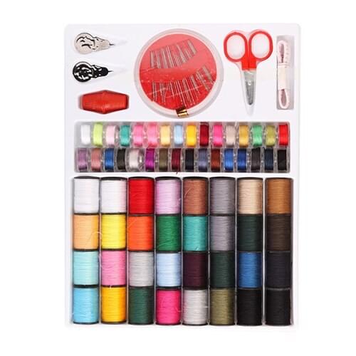 64 Spools Sewing Tools For Beginners Kit Machine Multicolor Sewing Box Set Threads Hand Stitches Needles Tools Embroidery